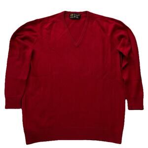 Vintage Cashmere By Pringle Men's Size 46 (XL)  V Neck Red Sweater Scotland